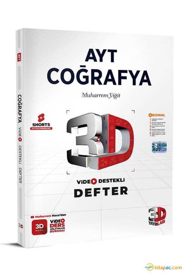 3D AYT COĞRAFYA VİDEO DESTEKLİ DEFTER - 1