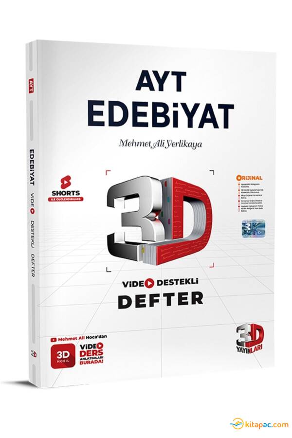 3D AYT EDEBİYAT VİDEO DESTEKLİ DEFTER - 1