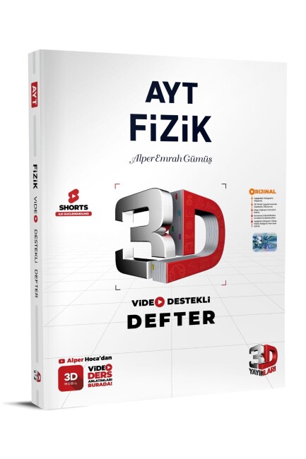 3D AYT FİZİK VİDEO DESTEKLİ DEFTER - 3D YAYINLARI
