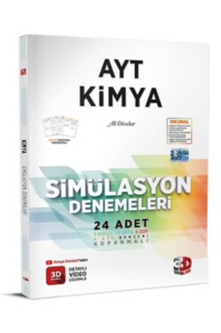 3D AYT KİMYA SİMULASYON DENEMELERİ 24 ADET - 3D YAYINLARI