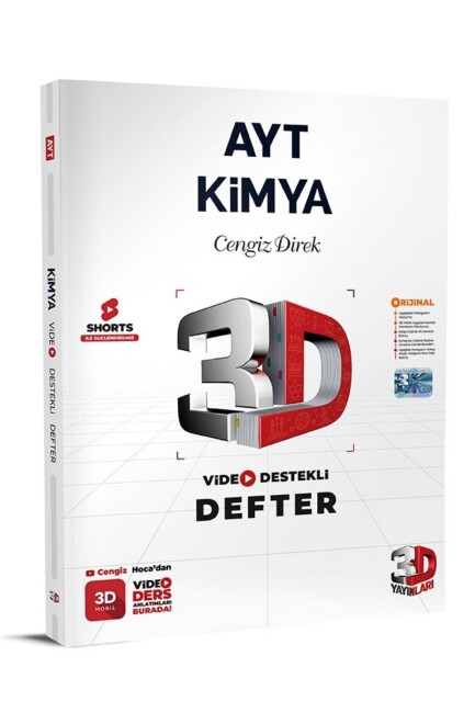 3D AYT KİMYA VİDEO DESTEKLİ DEFTER - 3D YAYINLARI