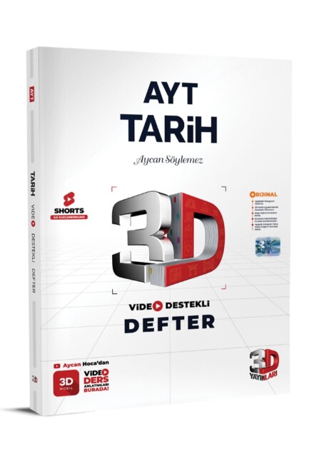3D AYT TARİH VİDEO DESTEKLİ DEFTER - 3D YAYINLARI