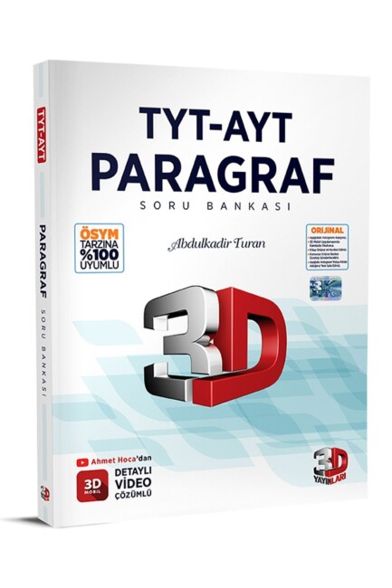 3D TYT-AYT PARAGRAF Soru Bankası - 3D YAYINLARI