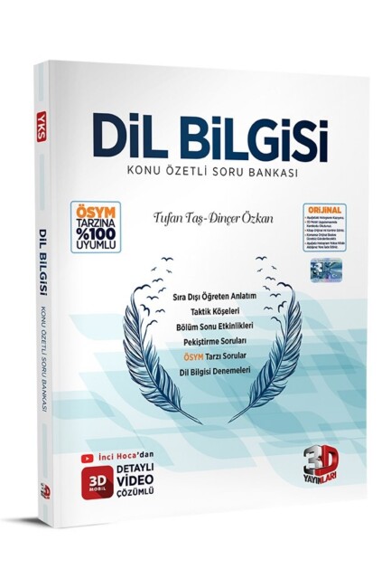 3D TYT DİL BİLGİSİ Konu Özetli Soru Bankası - 3D YAYINLARI
