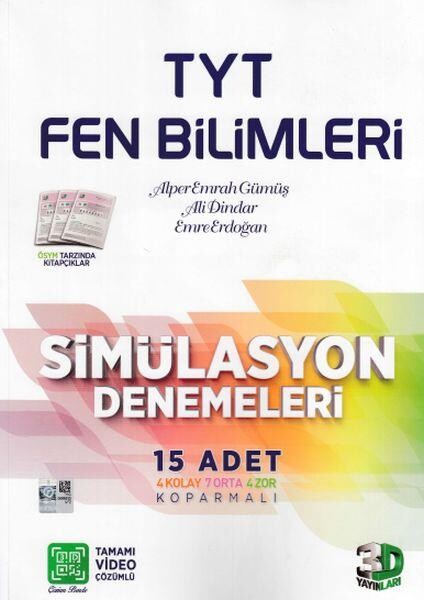 3D TYT FEN BİLİMLERİ SİMÜLASYON DENEMELERİ 15 ADET - 3D YAYINLARI