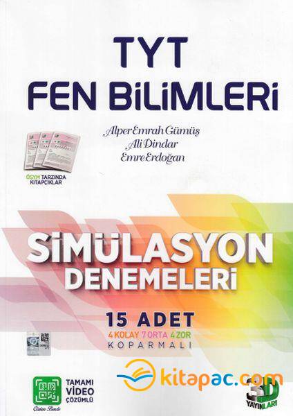 3D TYT FEN BİLİMLERİ SİMÜLASYON DENEMELERİ 15 ADET - 1