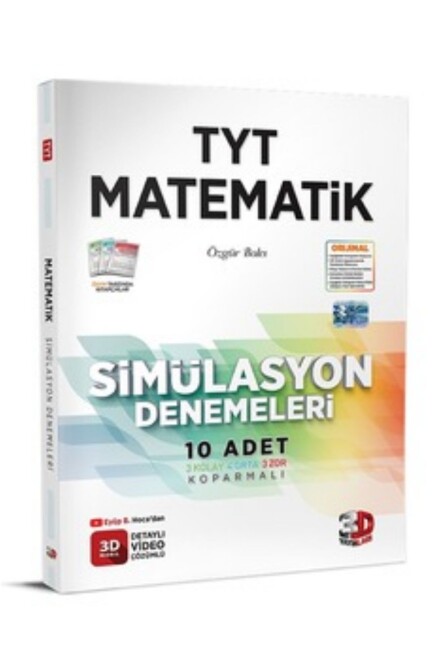 3D TYT MATEMATİK SİMÜLASYON DENEMELERİ 10 ADET - 3D YAYINLARI