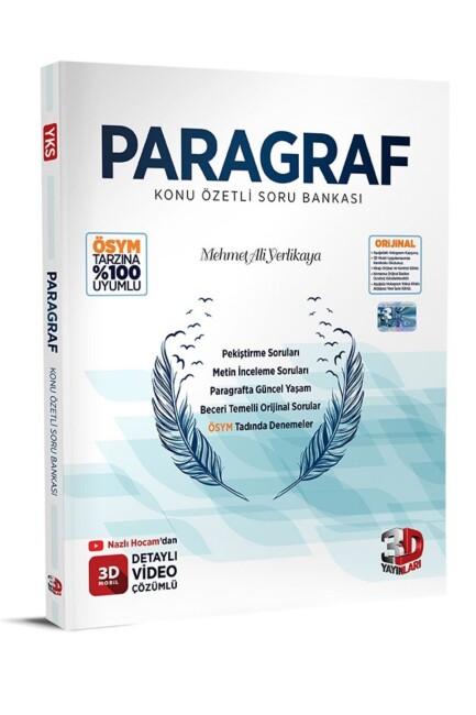 3D TYT PARAGRAF Konu Özetli Soru Bankası - 3D YAYINLARI