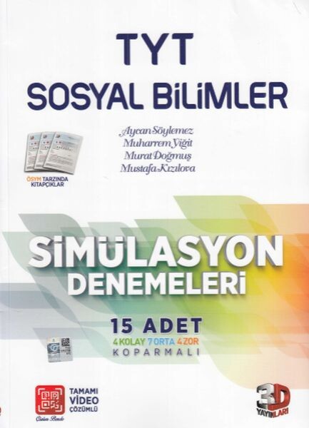 3D TYT SOSYAL BİLİMLER SİMÜLASYON DENEMELERİ 15 ADET - 3D YAYINLARI