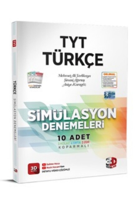 3D TYT TÜRKÇE SİMÜLASYON DENEMELERİ 10 ADET - 3D YAYINLARI