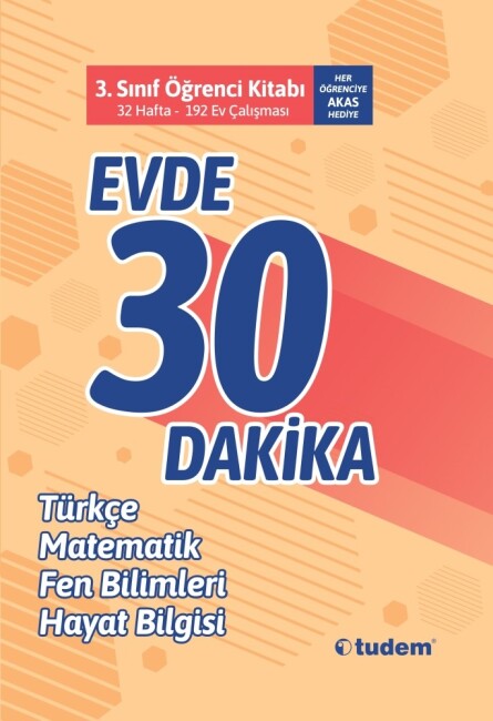 3.Sınıf EVDE 30 DAKİKA ÖĞRENCİ KİTABI - TUDEM EĞİTİM YAYINLARI