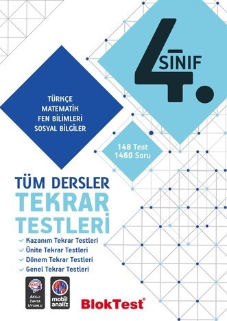 4.Sınıf BLOKTEST TÜM DERSLER Tekrar Testleri - TUDEM EĞİTİM YAYINLARI