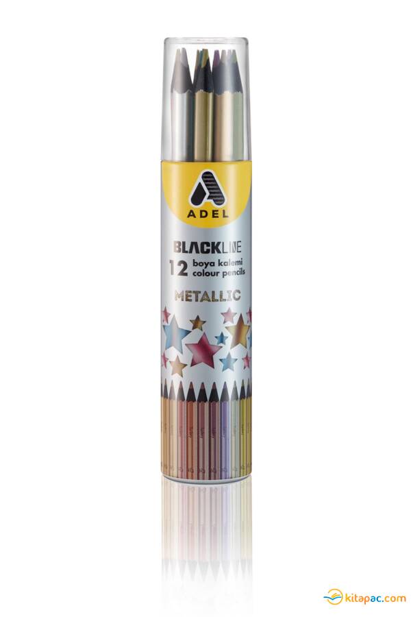 ADEL 12 li METAL TÜP KURU BOYA KALEMİ BLACK LINE - 1