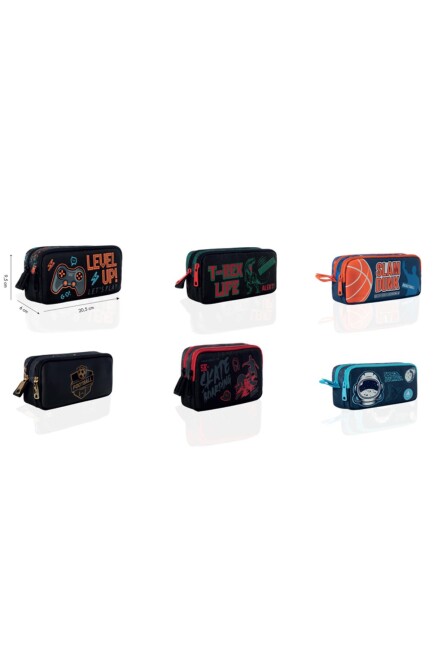 ADEL JUNİOR KALEM ÇANTASI KALEMLİK ÇİFT GÖZLÜ - ADEL