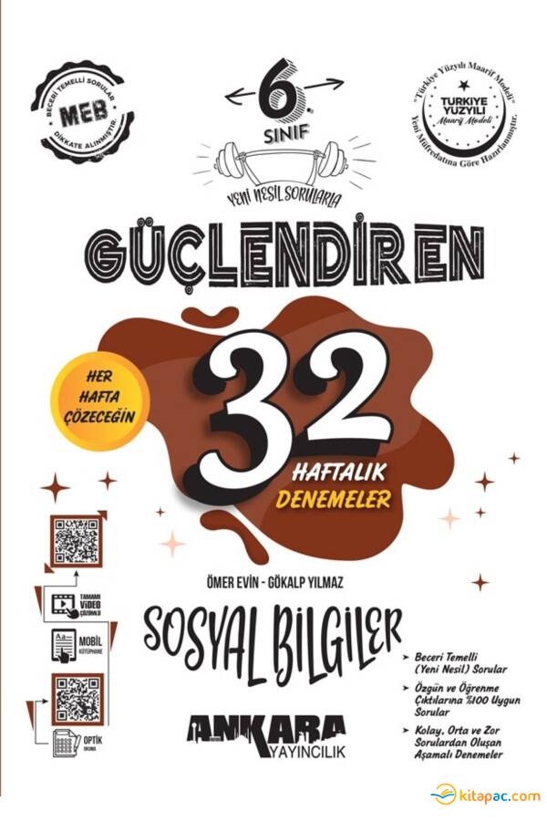 ANKARA 6.Sınıf SOSYAL BİLGİLER GÜÇLENDİREN 32 HAFTALIK DENEME - 1