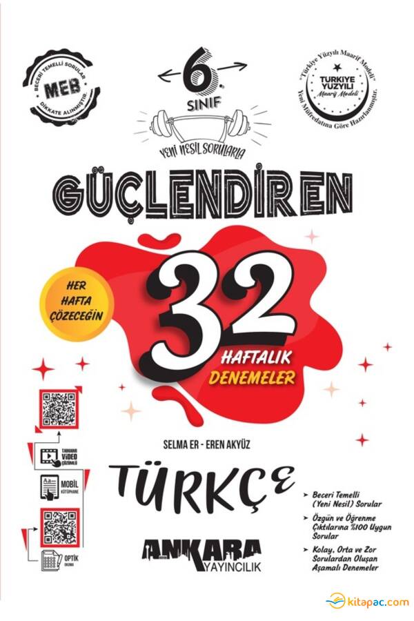 ANKARA 6.Sınıf TÜRKÇE GÜÇLENDİREN 32 HAFTALIK DENEME - 1