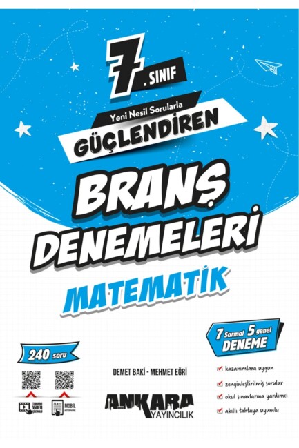 ANKARA 7.Sınıf GÜÇLENDİREN MATEMATİK BRANŞ DENEMELERİ - ANKARA YAYINLARI