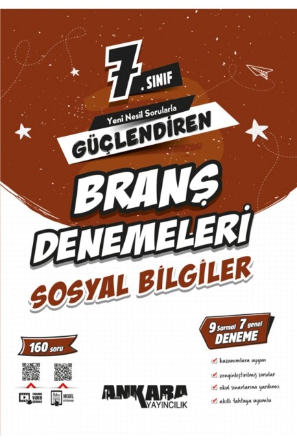 ANKARA 7.Sınıf GÜÇLENDİREN SOSYAL BİLGİLER BRANŞ DENEMELERİ - ANKARA YAYINLARI