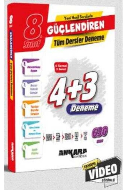 ANKARA 8.Sınıf LGS 4+3 GÜÇLENDİREN TÜM DERSLER Deneme - ANKARA YAYINLARI