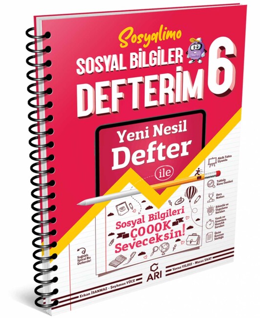 ARI 6.Sınıf Sosyalimo SOSYAL BİLGİLER Defterim + Deneme - ARI YAYINLARI