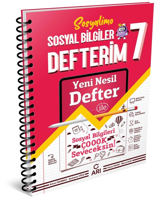 ARI 7.Sınıf Sosyalimo SOSYAL BİLGİLER Defterim + Deneme - ARI YAYINLARI