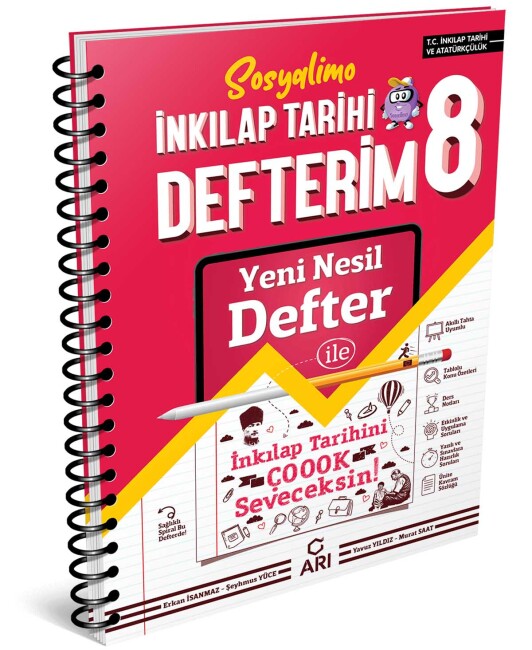 ARI 8.Sınıf Sosyalimo İNKİLAP TARİHİ Defterim + Deneme - ARI YAYINLARI
