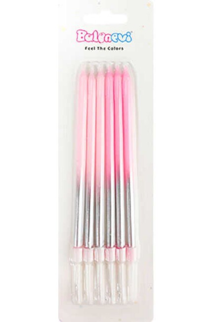 GOLD - MAKARON AÇIK PEMBE MUM 6'LI - BALONEVİ