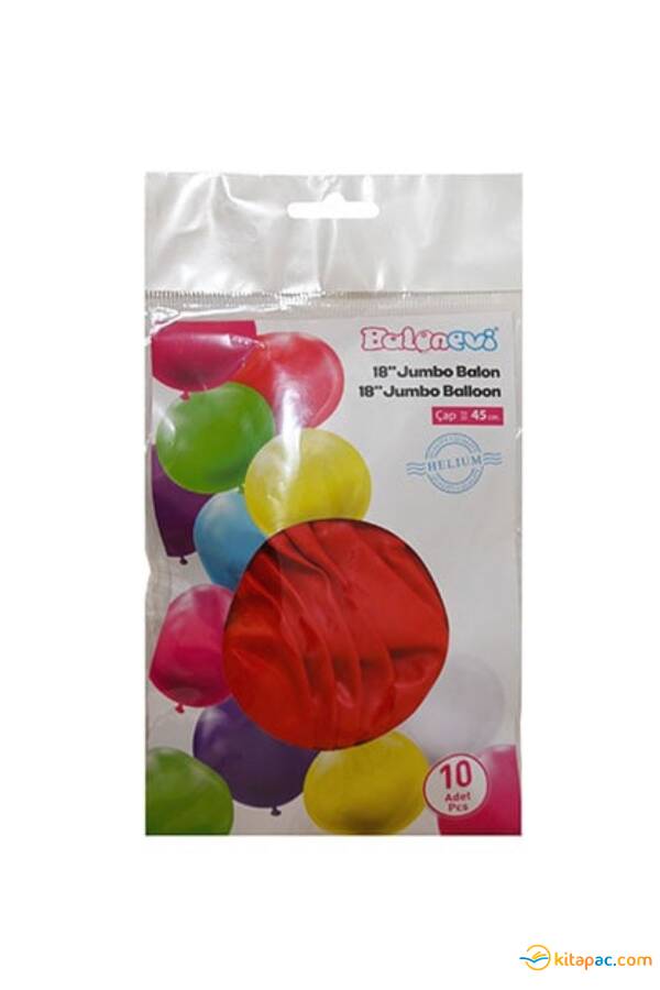 BALONEVİ 18'' PASTEL BALON KIRMIZI 10'LU - 1