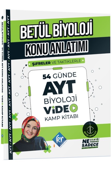 BETÜL BİYOLOJİ KONU ANLATIMI 54 Günde AYT BİYOLOJİ Video Kamp Kitabı - KR AKADEMİ YAYINLARI