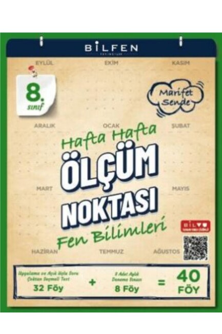 BİLFEN 8.Sınıf FEN BİLİMLERİ HAFTA HAFTA ÖLÇÜM NOKTASI - BİLFEN YAYINLARI