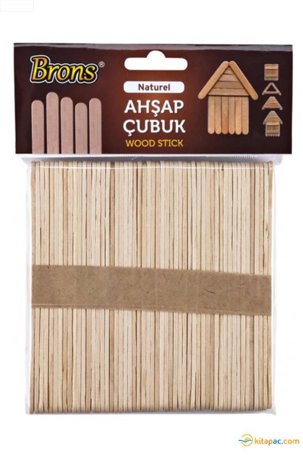 BRONS ABESLANG AHŞAP BÜYÜK ÇUBUK NATURAL 50 li - 1