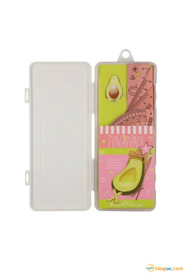 BRUNO VİSCONTİ FUN GRAPHİX METAL CETVEL SETİ İletki Gönye Açı Ölçer Cetvel - 1