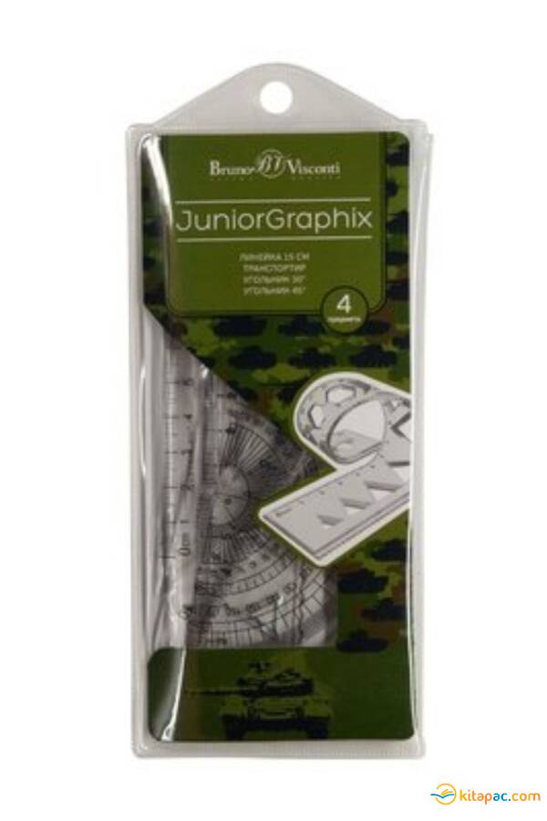 BRUNO VİSCONTİ JUNİOR GRAPHİX CETVEL SETİ İletki Gönye Açı Ölçer Cetvel - 1