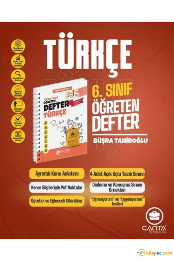 ÇANTA 6.Sınıf TÜRKÇE OKULA YARDIMCI ÖĞRETEN DEFTER - 1