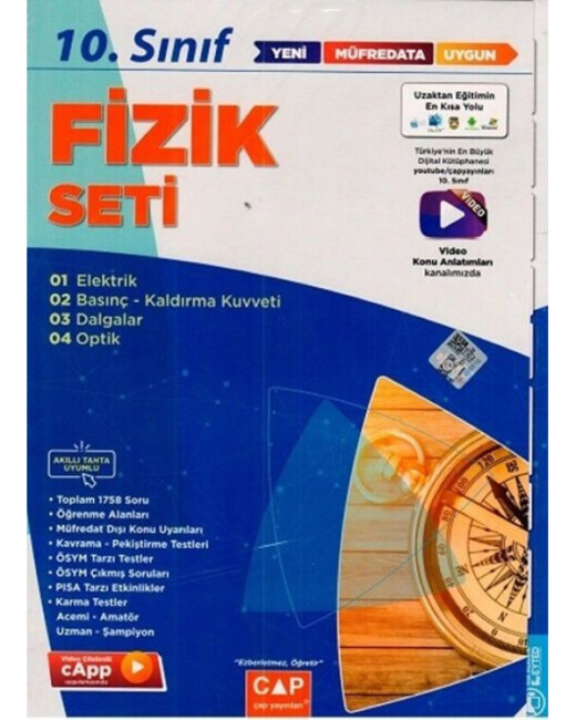 ÇAP 10.Sınıf FİZİK SETİ ANADOLU LİSESİ - ÇAP YAYINLARI