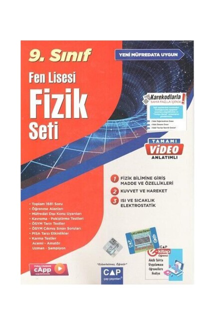 ÇAP 9.Sınıf FİZİK SET Fen Lisesi - ÇAP YAYINLARI