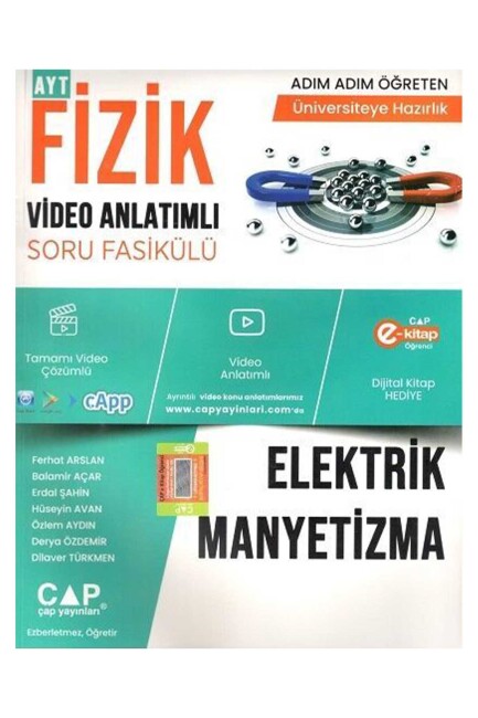 ÇAP AYT FİZİK ELEKTRİK VE MANTETİZMA Konu Anlatımlı Soru Bankası - ÇAP YAYINLARI