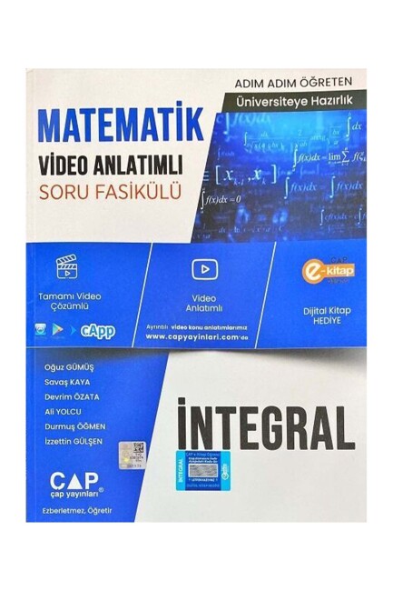 ÇAP İNTEGRAL VİDEO Konu Anlatımlı Soru Fasikülü Bankası - ÇAP YAYINLARI