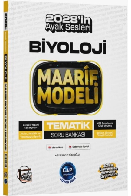 ÇAP TYT AYT BİYOLOJİ DERS PLATOSU MAARİF MODELİ TEMATİK SORU BANKASI - ÇAP YAYINLARI