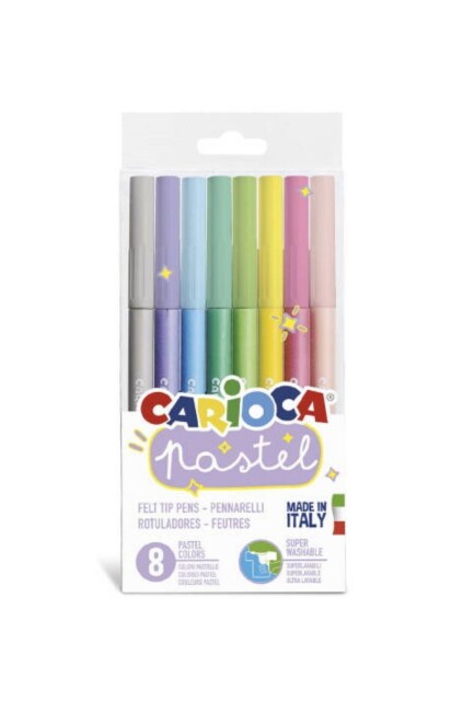 CARİOCA 8 RENK PASTEL YIKANABİLİR KEÇELİ KALEM - CARİOCA