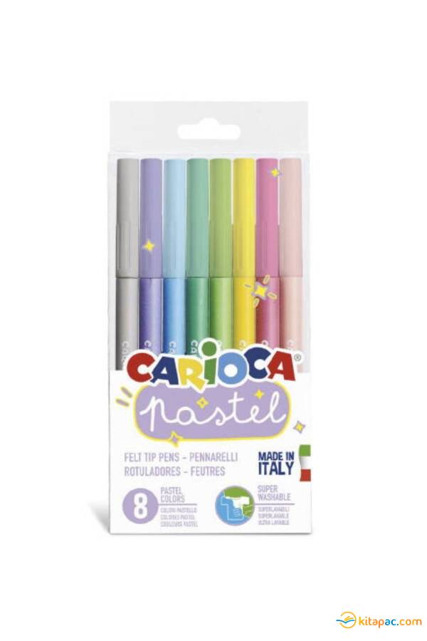 CARİOCA 8 RENK PASTEL YIKANABİLİR KEÇELİ KALEM - 1