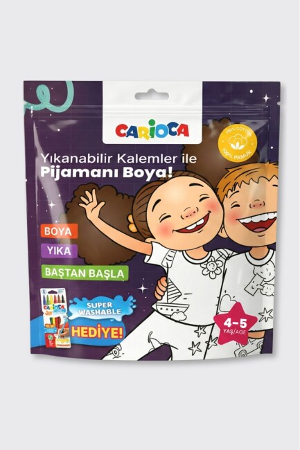 CARİOCA BOYANABİLİR PİJAMA-KEÇELİ 4-5 YAŞ KALEM HEDİYELİ - CARİOCA