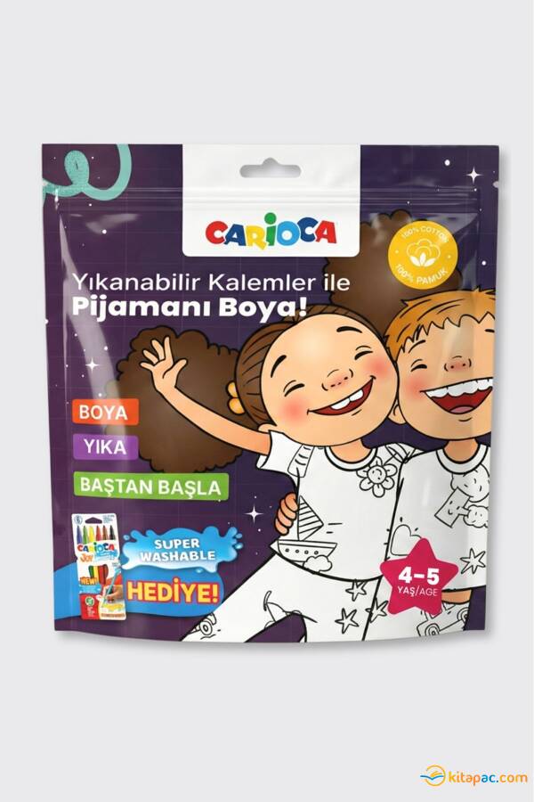 CARİOCA BOYANABİLİR PİJAMA-KEÇELİ 4-5 YAŞ KALEM HEDİYELİ - 1
