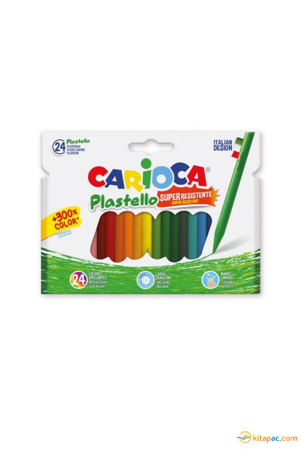 CARİOCA PASTEL BOYA KALEMİ 24 RENK ELLERİ KİRLETMEYEN YIKANABİLİR - 1