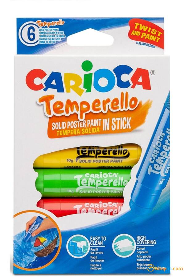 CARİOCA TEMPERELLO TEMPERA STİCK POSTER BOYAMA 6 RENK - 1