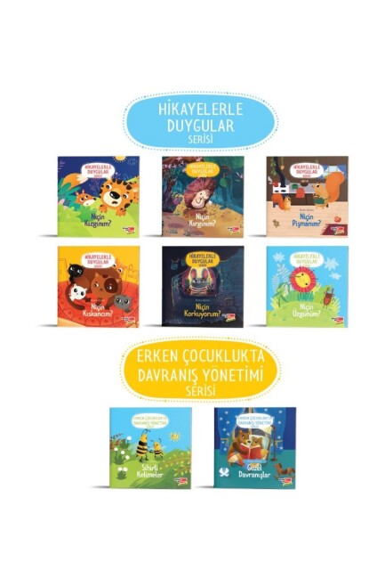 DİKKAT ATÖLYESİ 2-6 YAŞ 8 li SET HİKAYELERLE DUYGULAR SERİSİ VE DAVRANIŞ YÖNETİMİ SERİSİ - DİKKAT ATÖLYESİ YAYINLARI
