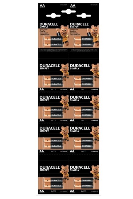 DURACELL 20 li AA KALEM PİL KARTELA - (2x10) - DURACELL