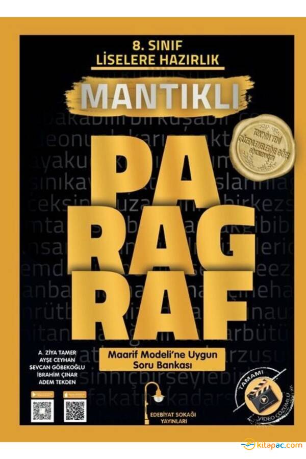 EDEBİYAT SOKAĞI 8.Sınıf PARAGRAF MANTIKLI SORU BANKASI - 1