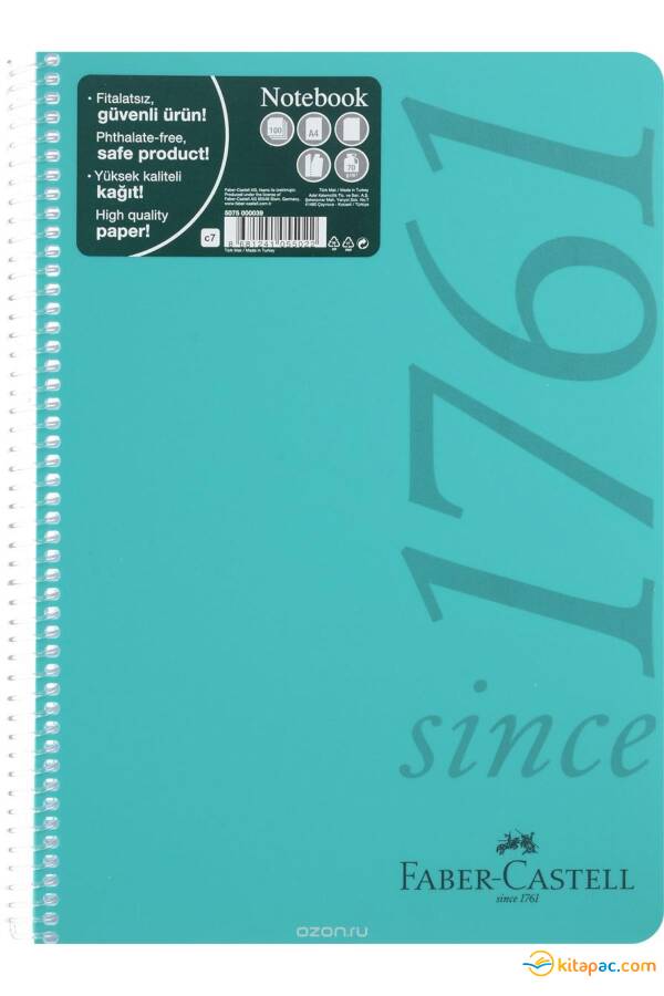 FABER CASTELL A4 100yp.Since 1761 PP KAPAK DEFTER ÇizgiLİ - 1
