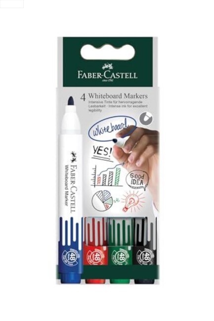 FABER CASTELL BEYAZ TAHTA KALEMİ DOLDURULABİİR W20, 4 RENK - FABER-CASTELL
